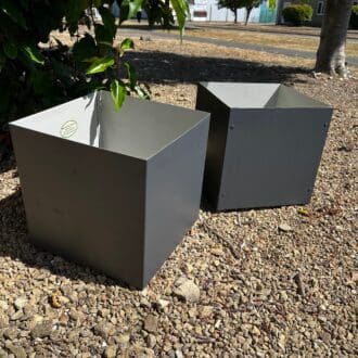 Metal Cube Planters, in Anthracite Grey