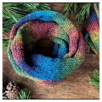 Double infinity scarf in shades of a tweed rustic rainbow