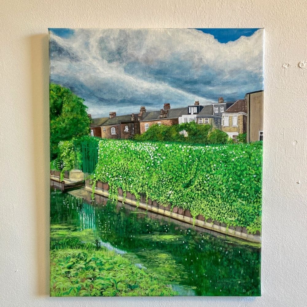 New river acrylic painting