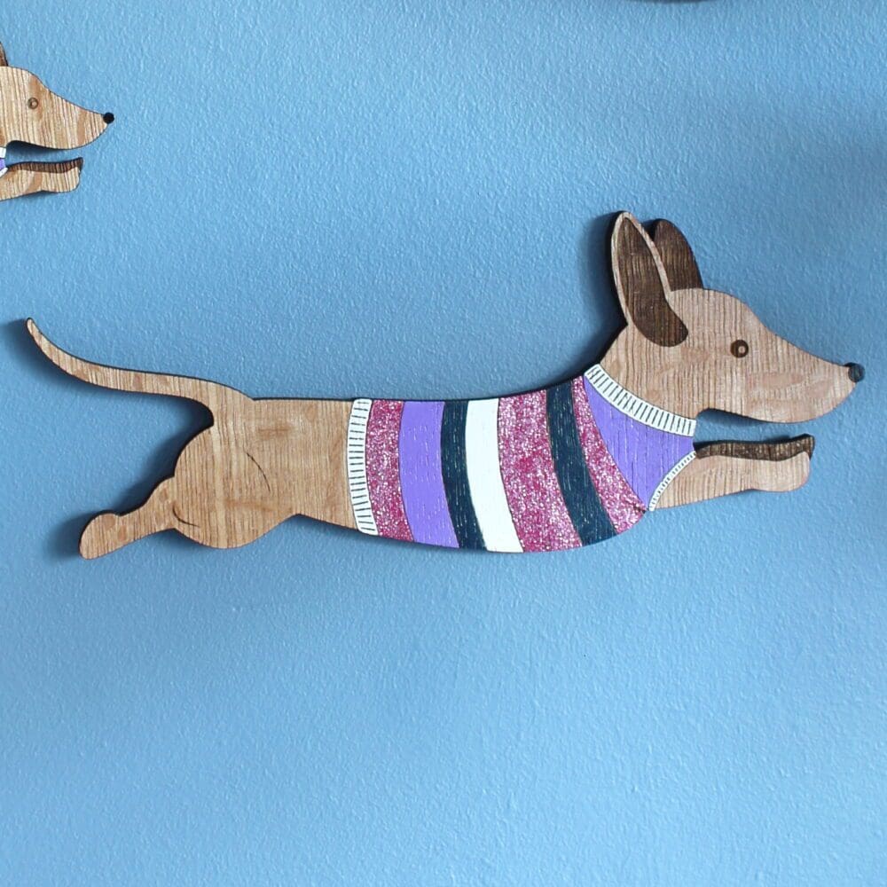 Jumping Sausage Dogs - Wall decor Hangings | The British Craft House