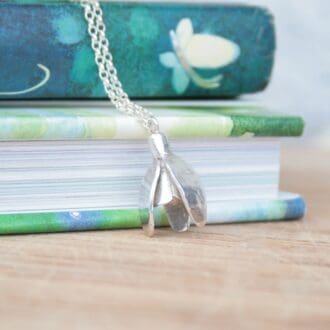 Sterling silver snowdrop necklace