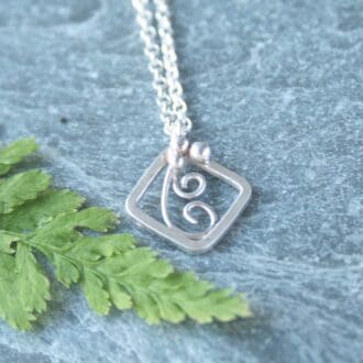 Sterling silver fern inspired necklace