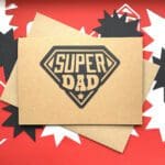super dad super hero card black