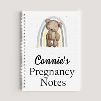 pregnancy notes notebook teddy bear