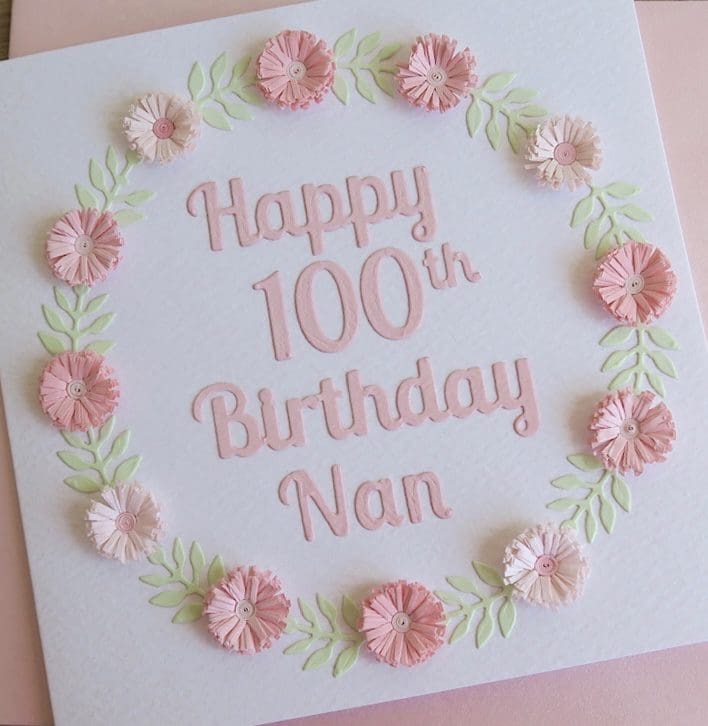 Handmade personalised quilled card for any age birthday