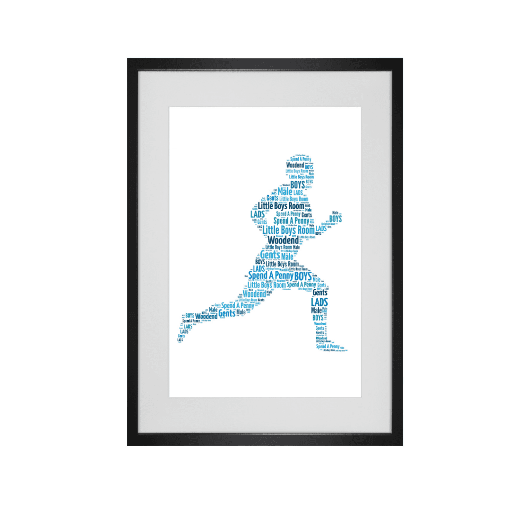 Personalised Male Runner Word Art Print - The British Craft House