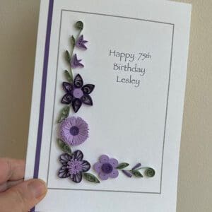 75th 80th 85th 60th 65th birthday card quilled personalised