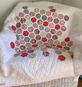 Modern hexagon livery fabric baby quilt