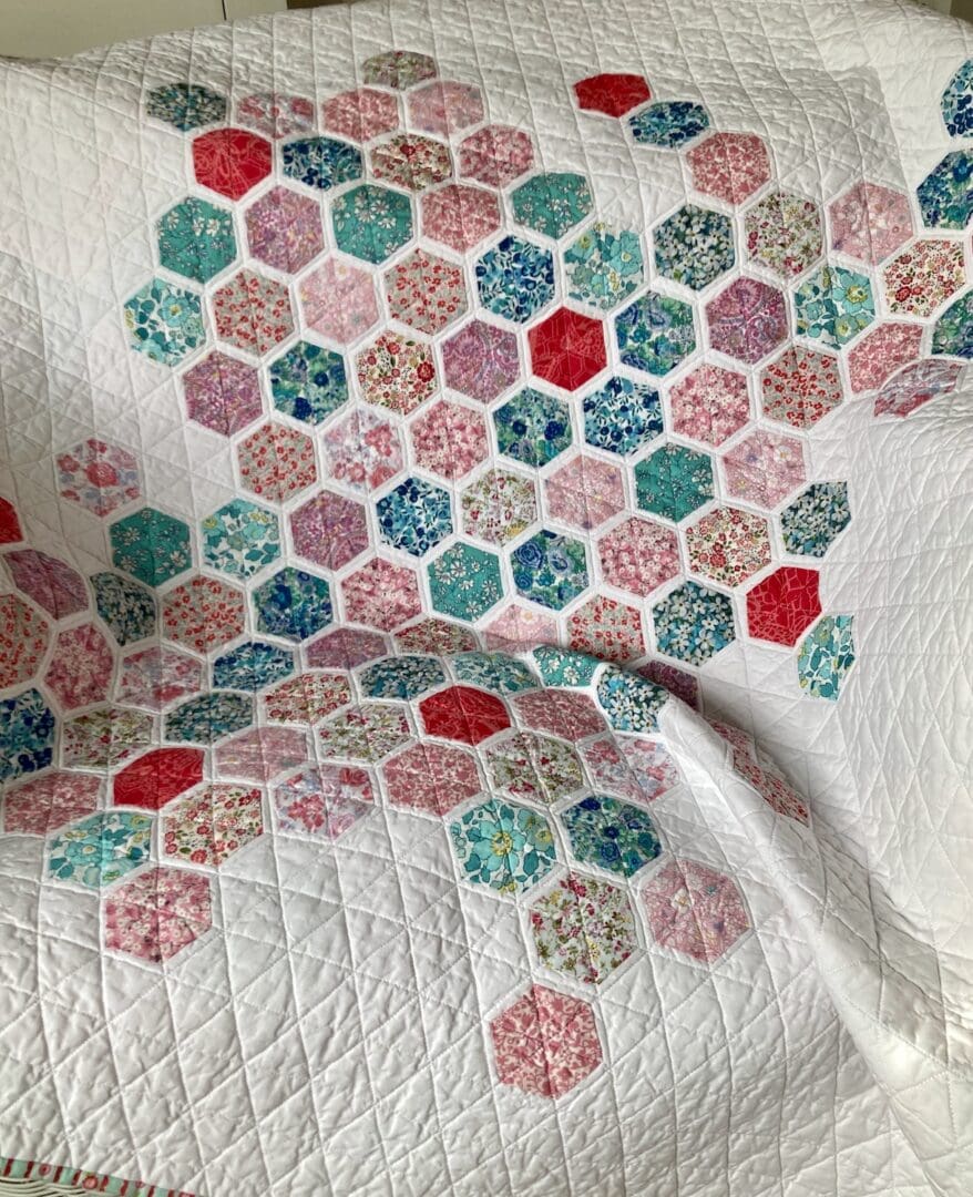 Liberty fabric modern baby quilt