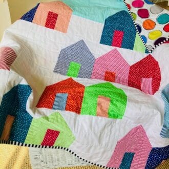 Child's bright modern quilt