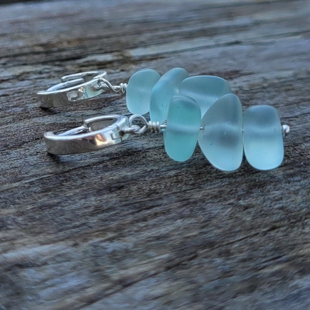 silver and seaglass earrings