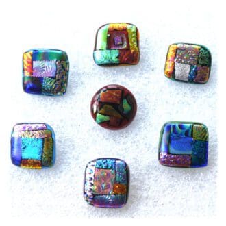 fused glass brooch dichroic abstract