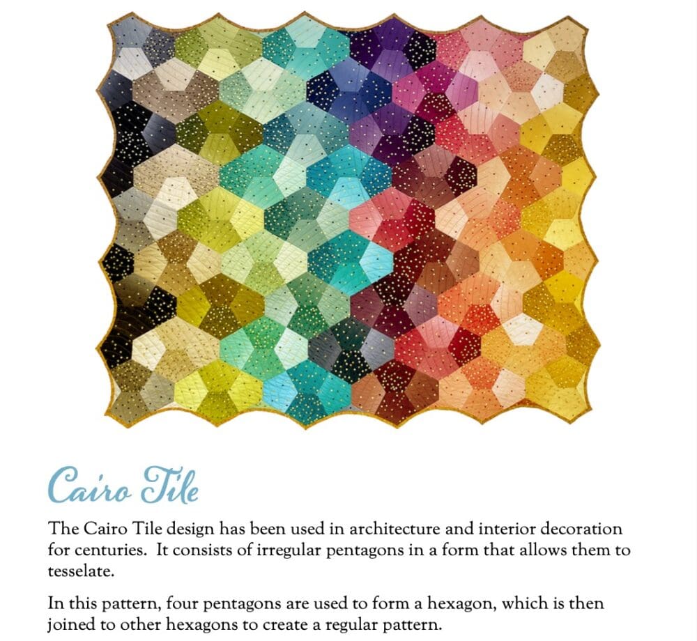 Cairo Tile Quilt Pattern, PDF, Digital Download - The British Craft House