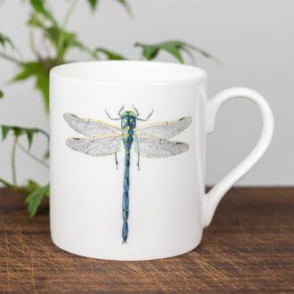 Dragonfly design fine bone china mug