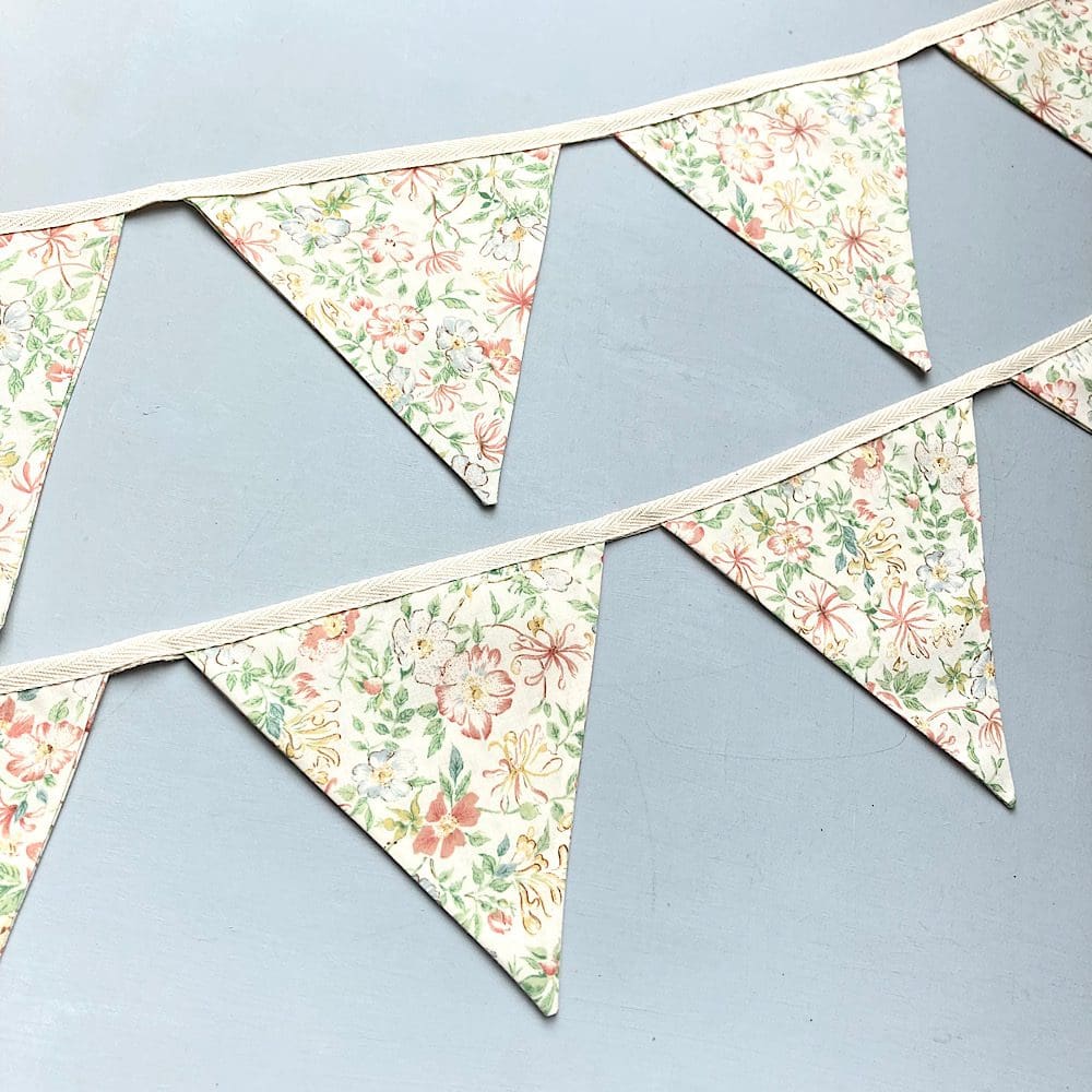 Country Garden Bunting hung on wall