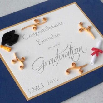 Quilled handmade graduation card congratulations