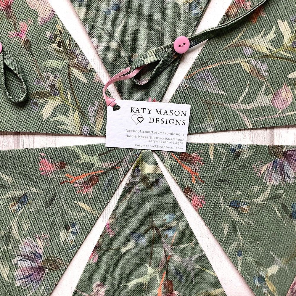 Green Floral Bunting