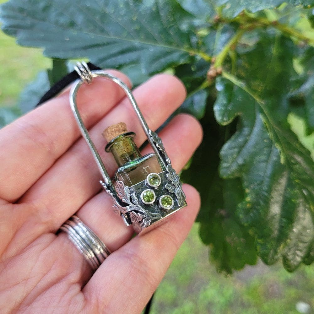 Spellweaver Green Oak Bottle Pendant