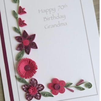 Handmade 70th birthday card, any age