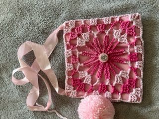 crocheted flower bag