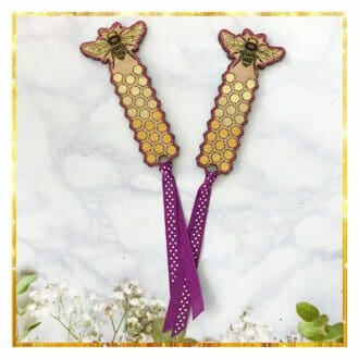 Bee bookmark wood hand painted
