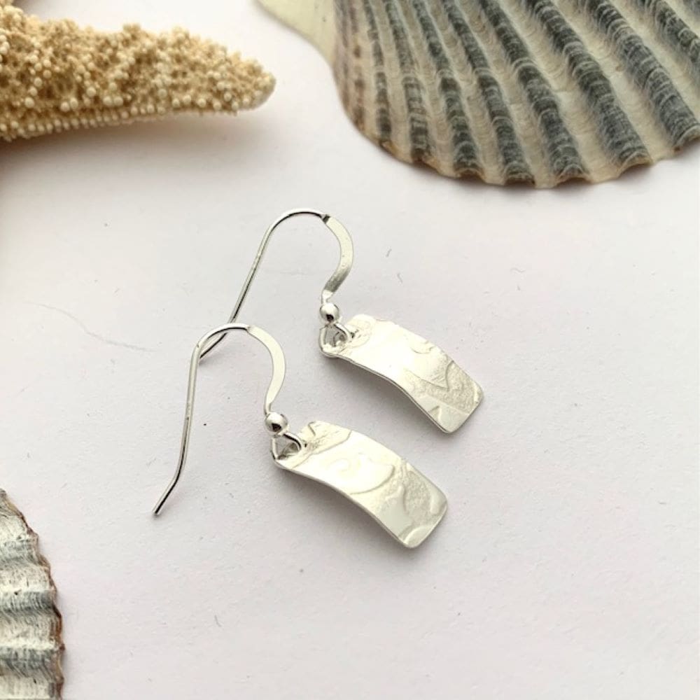 Lace design little 925 silver earrings