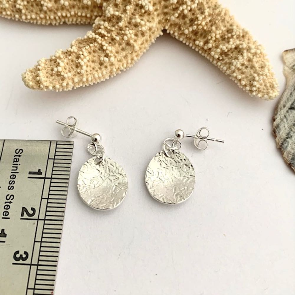 Little Sterling silver oval stud earrings