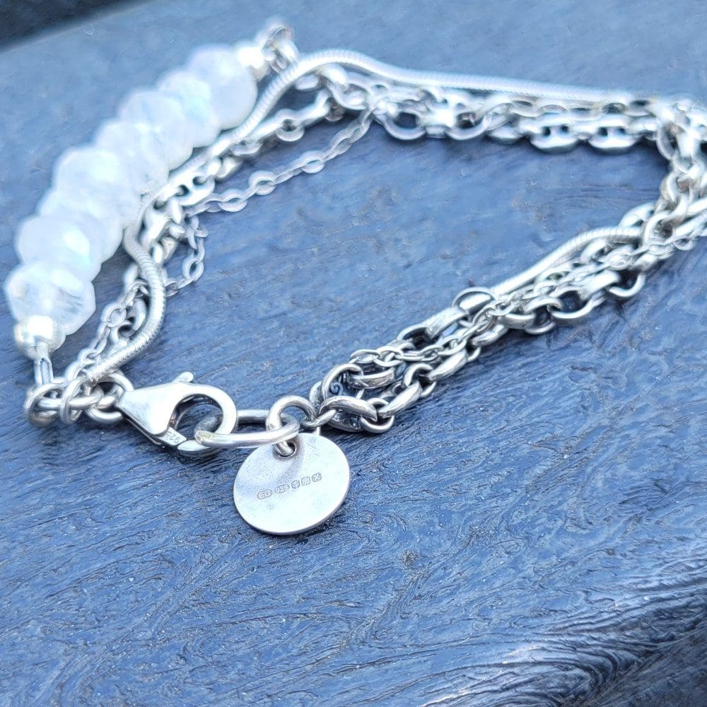 Moonstone and silver bracelet