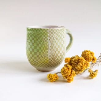 Handmade ceramic Mug in optical design