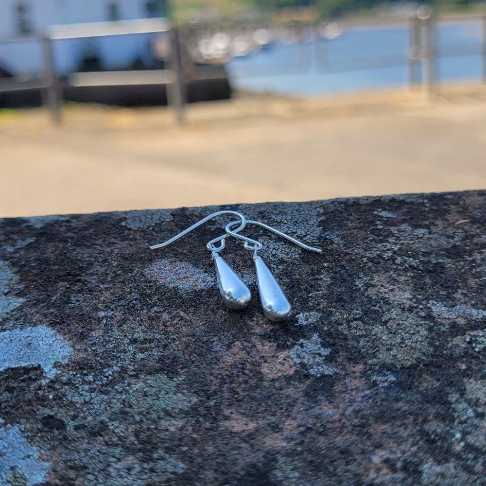 Silver raindrop earrings