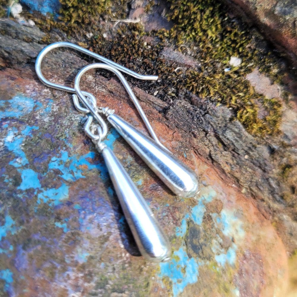 Silver raindrop earrings