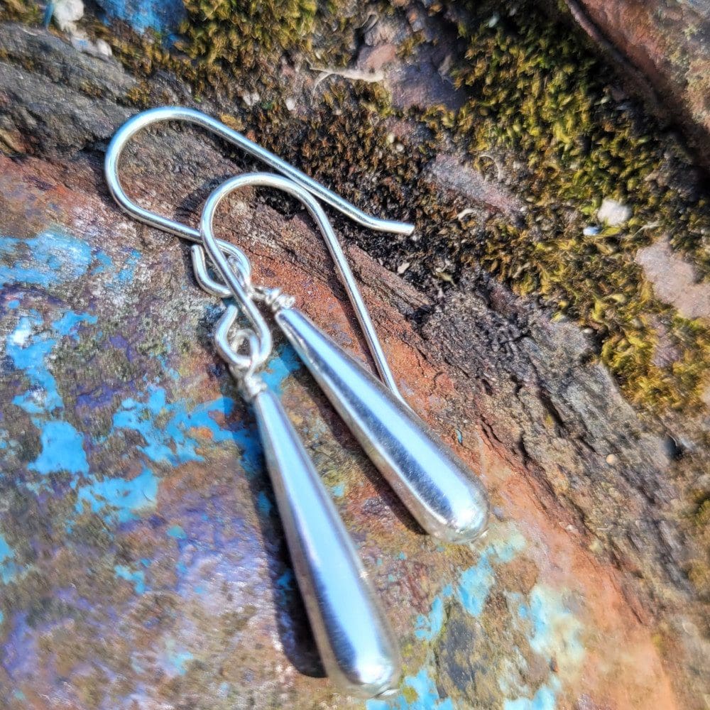 Silver raindrop earrings