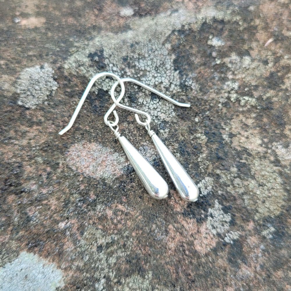 Silver raindrop earrings