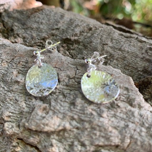 Small oval sterling silver stud earrings