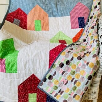 Modern bright child's patchwork quilt