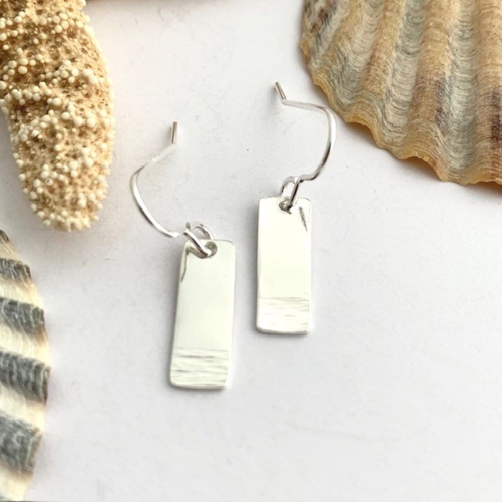 Textured Sterling Silver dangly earrings