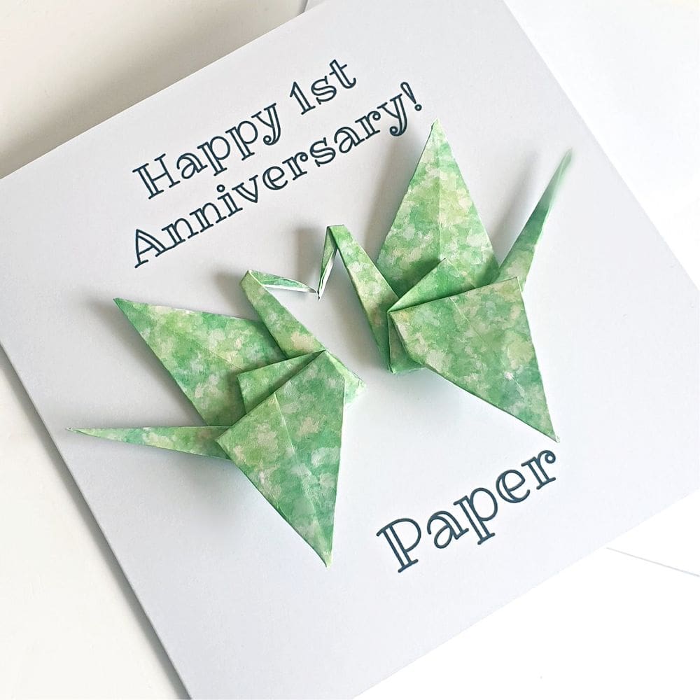 handmade-unique-1st-first-wedding-anniversary-card-origami-cranes