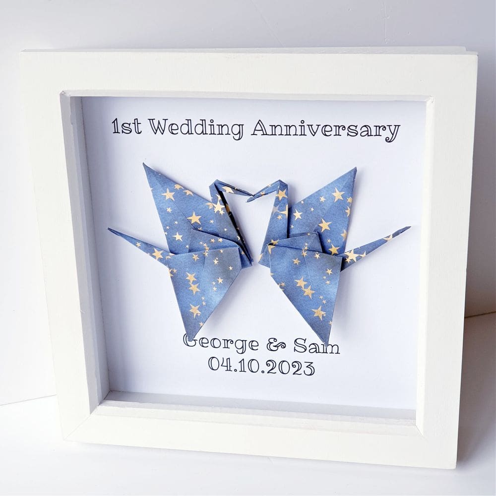 handmade-unique-1st-paper-wedding-anniversary-origami-crane-lovebirds-gift-frame-personalised