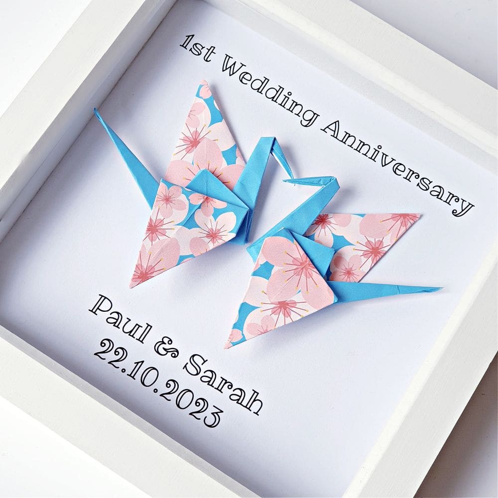 handmade-unique-1st-paper-wedding-anniversary-origami-crane-lovebirds-gift-frame-personalised