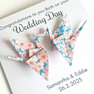 personalised-wedding-card-with-origami-paper-cranes-lovebirds