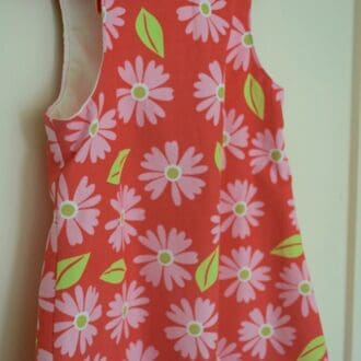 Pink flower corduroy baby's dress
