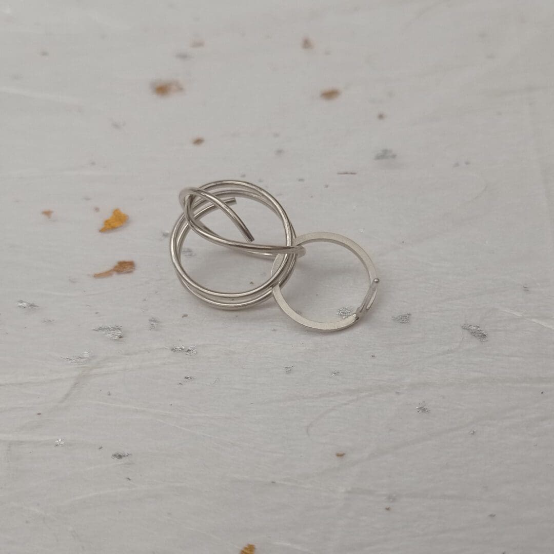 handmade sterling silver wire knot earrings