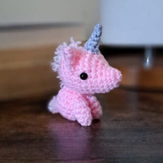 Pink unicorn foal soft sculpture figure
