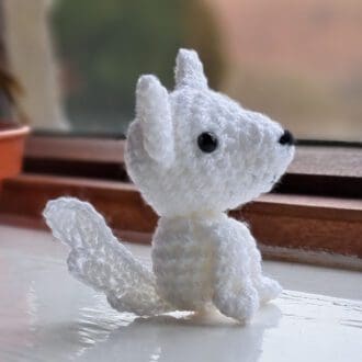 white wolf pup soft sculpture figure