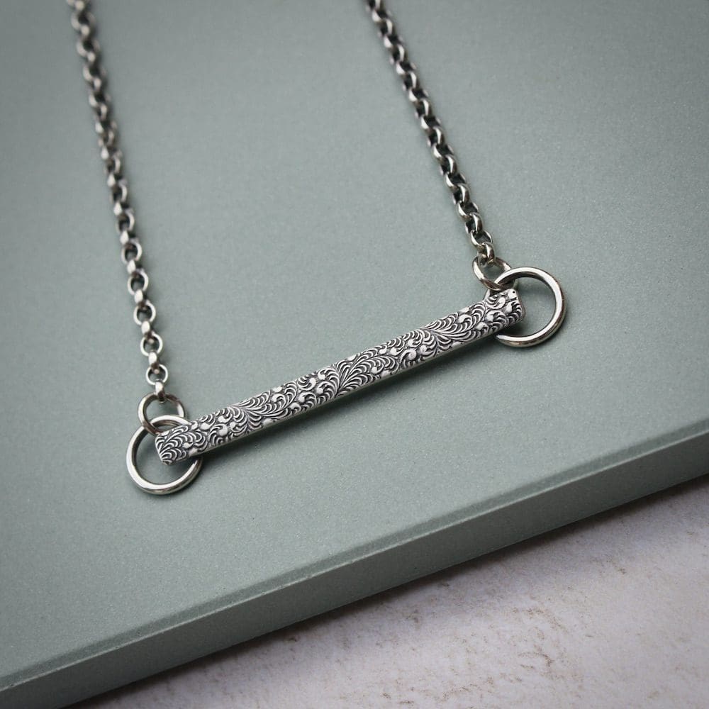 willow and twigg 'raise the bar' silver pendant necklace