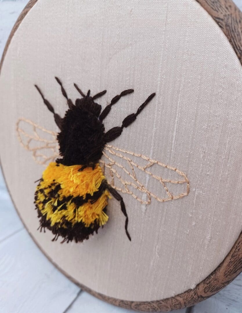 Stumpwork Bee Embroidery