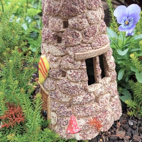 Ceramic Fairy House Red Roof