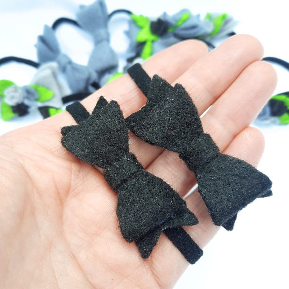 Black bows set on a hair elastic