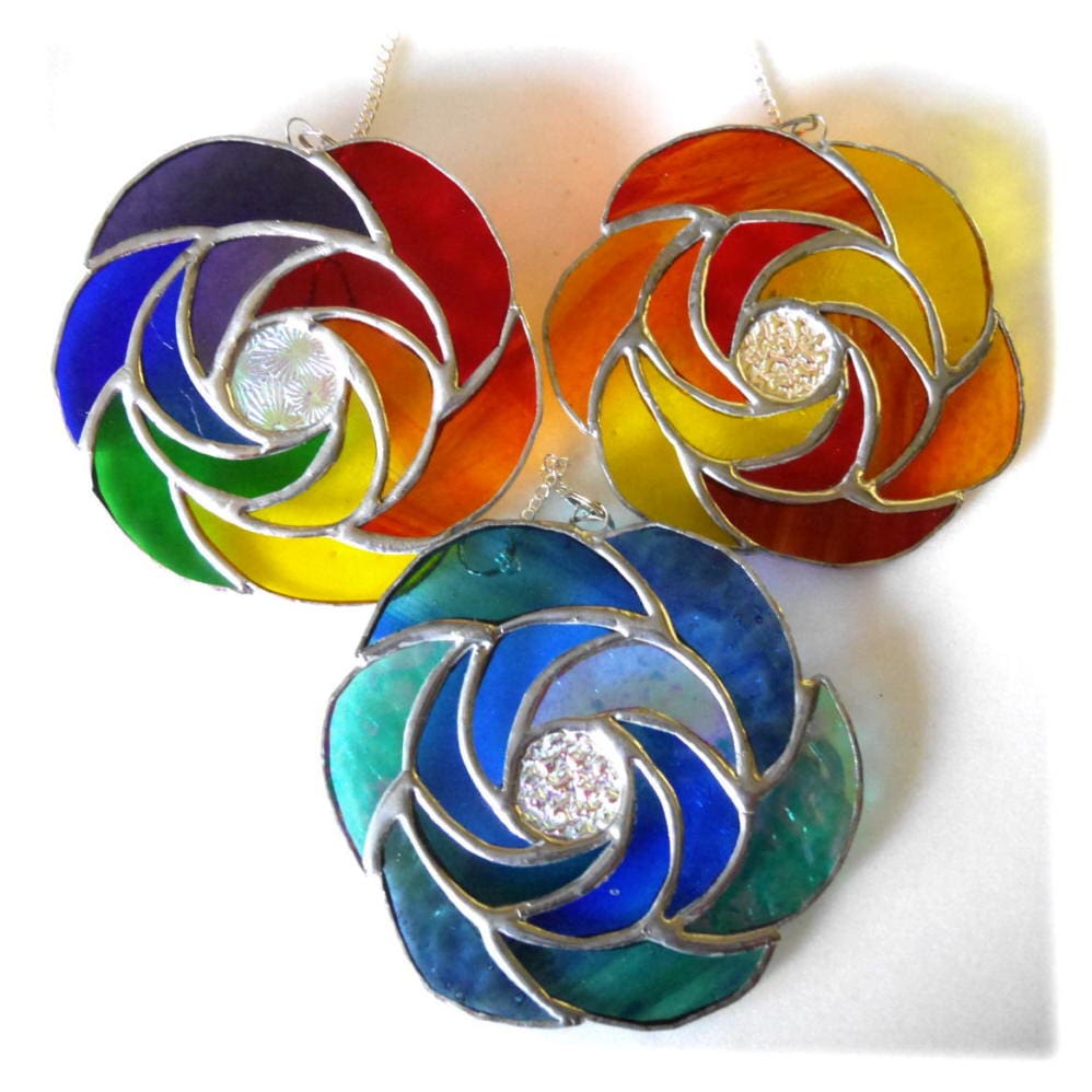 Stained glass suncatcher curls choice of colour