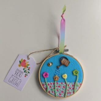 Flower embroidery hoop